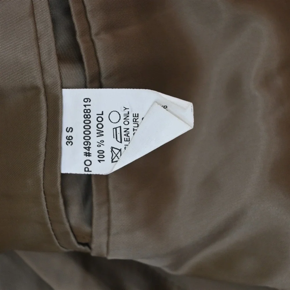 Joseph Abboud 36S 30x30 Brown Sharkskin 100% Wool Mens Jacket Pants Suit_5